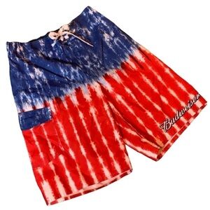 Budweiser red, white & blue patriotic board shorts Size 30